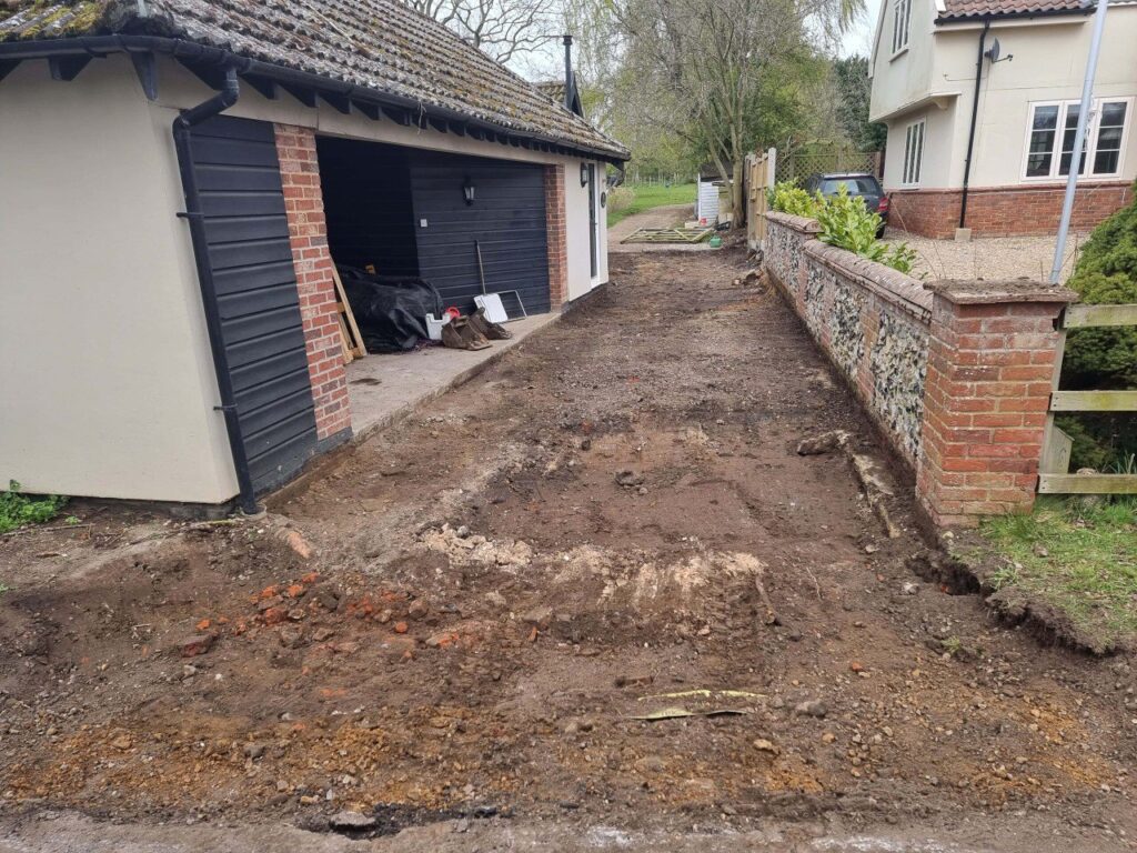 This is a tarmac driveway that is in the process of being dug out and installed by Maidstone Driveways